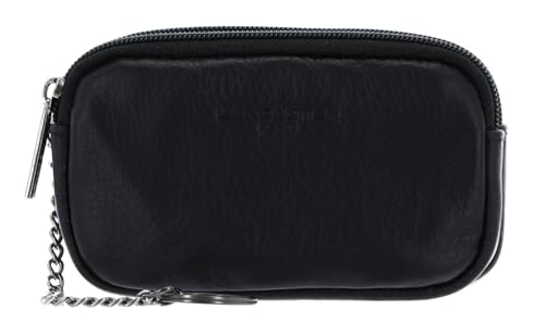 Porte-monnaie Lancaster cuir vachette noir ref_lan26069, petit portefeuille rigide zippé