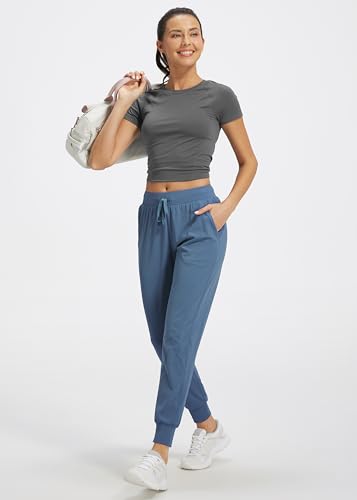 Image of Libin Women's Joggers Pants Athletic Casual Sweatpants Petite /Regular /Tall | Running, Workout, Gym, Yoga, Lounge, Travel, Golf Clothes with Pockets, 4 way stretch, Tapered, Dance Trousers