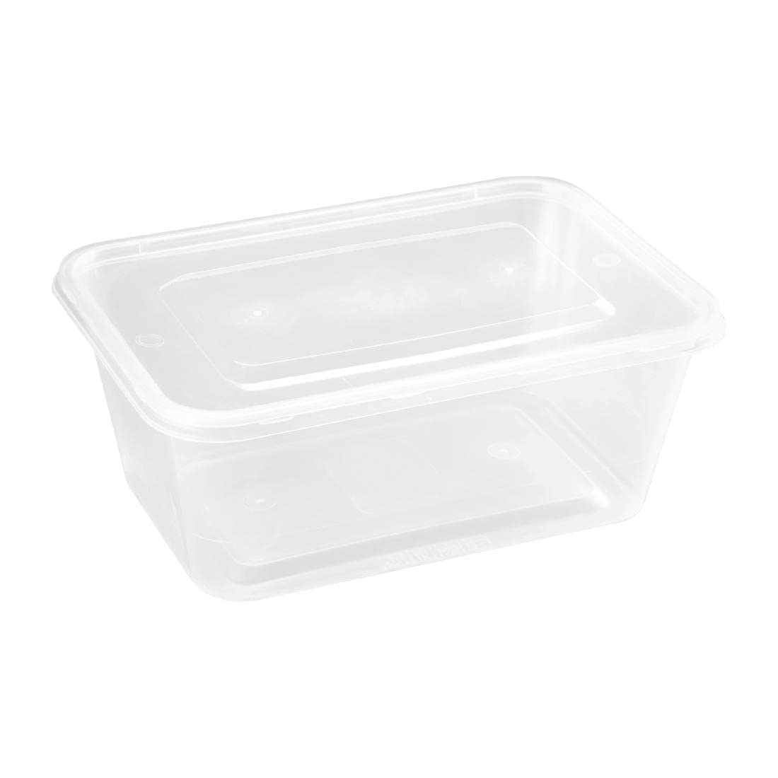 Fiesta Recyclable Clear Plastic Reusable Microwave Safe Containers with Lid, Large 1000ml / 35