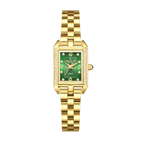 Image of London Fog Gresham Collection Watch for Women with Rectangular Dial, Crystal Hour Markers, Quartz Movement, Stainless Steel Strap and Water Resistant - LFW20002