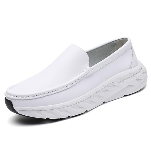 Men's Leather Slip On Casual Loafers Comfortable Moccasin Walking Shoes for Men Lightweight Non-Slip Softsole Driving Sneakers