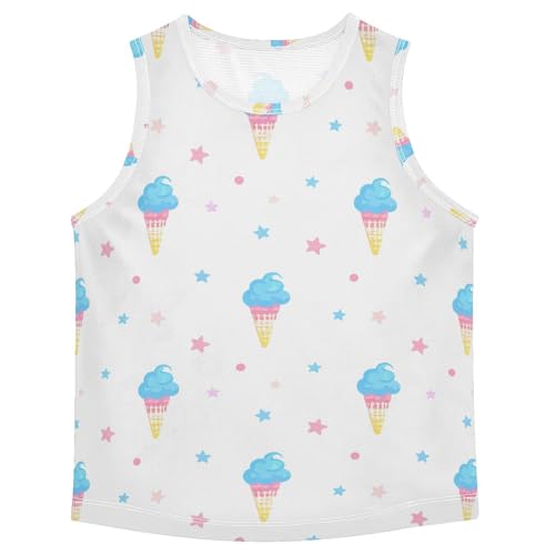 J JOYSAY Icecream Star Shape White Boys Tank Top Sleeveless Muscle Shirts Quick Dry Kids T-Shirts 3-15T