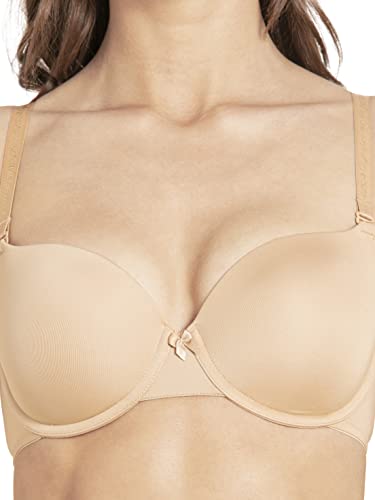 Image of Jockey UL60 Women's Under-Wired Padded Micro Touch Nylon Elastane Stretch Medium Coverage T-Shirt Bra with Detachable Straps
