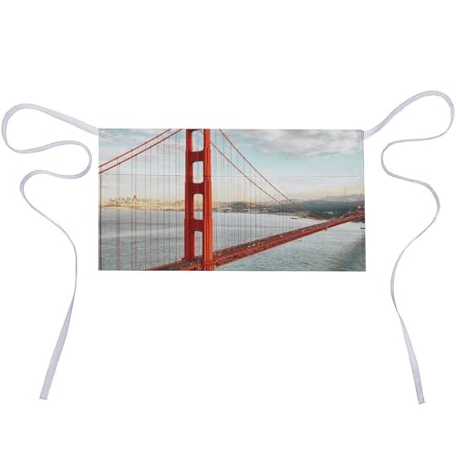 Tablier imperméable demi-taille Golden Gate Bridge idéal pour la cuisine et la pâtisserie maison