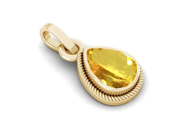 apsloose 8.00 Ratti 7.25 Carat Natural Citrine Sunela Real Pendent is Made up of Gold Plated Pendent for Men & Women-picture-15