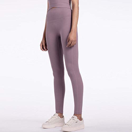BLACK ELL Sports Gym Yoga Pants Womens Seamless,Nudeless trackless yoga pants stretch tight fast-drying high waist-purple_L,High Rise Women's Sport Leggings Tights Workout For Gym