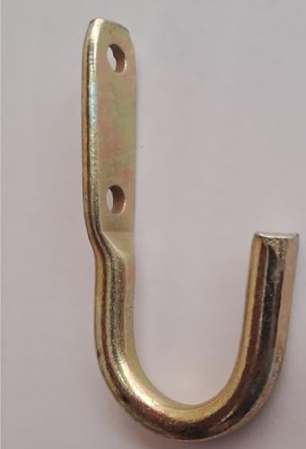 Image of Q1 Beads 3 Pack Steel 10 mm Thick Heavy Duty J Hook Stand 500 kgs Capacity, Zinc Plated for Hanging in Workshop,Home and Industrial Applications(3 Pack,Golden)