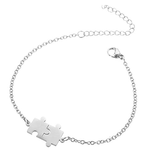 Preisvergleich Produktbild Edelstahl Armband Puzzleteile für Sie und Ihn Schmuck