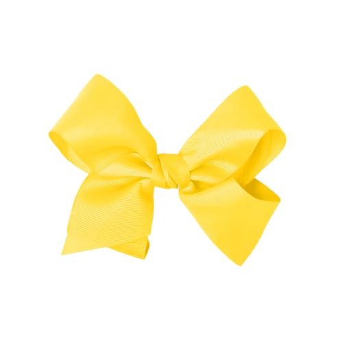 5.5 Inch Grosgrain Hair Bow Clip For Women And Teens, Yellow