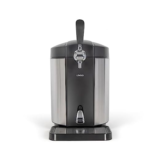 Livoo, Tireuse à bière DOM463, Compatible avec les fûts Heineken® de 5 L, Période de conservation de la bière : 30 jours, Système de refroidissement thermoélectrique intégré