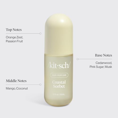 Image of Kitsch Hair Perfume for Women- Coastal Sorbet | Clean, Deodorizing & Patented Odor-Eliminating Technology Hair Spray & Body Mist- Freshen Hair, Body & Pillows- Orange Zest & Creamy Coconut Scent- 50mL