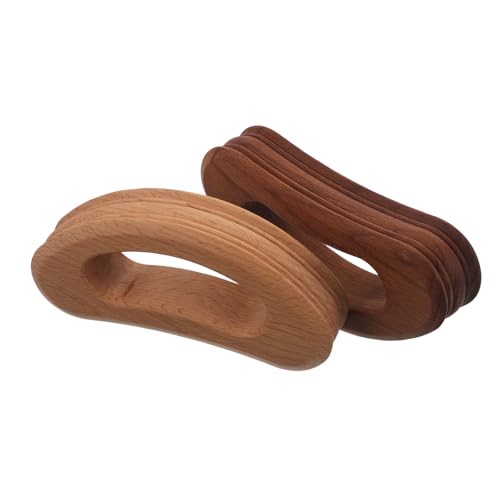 STAHAD Masajeador Corporal de Madera Guasha 2 Piezas, Tabla Raspadora de Haya Carbonizada con Mango Ergonómico para Masaje Profundo de Cuello, Hombros y Espalda, Herramienta para