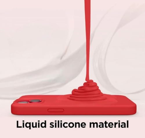 Image of Premium Liquid Silicone Case for iPhone 13 - Slim Full Body Protective Back Cover with Soft Microfiber Lining, Anti-Slip Grip Scratch Resistant Phone Case (Red)