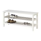 Ikea TJUSIG Bank mit Schuhablage in weiß; (108x50cm)