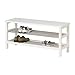 Ikea TJUSIG ławka z półką na buty w kolorze białym; (108 x 50 cm)