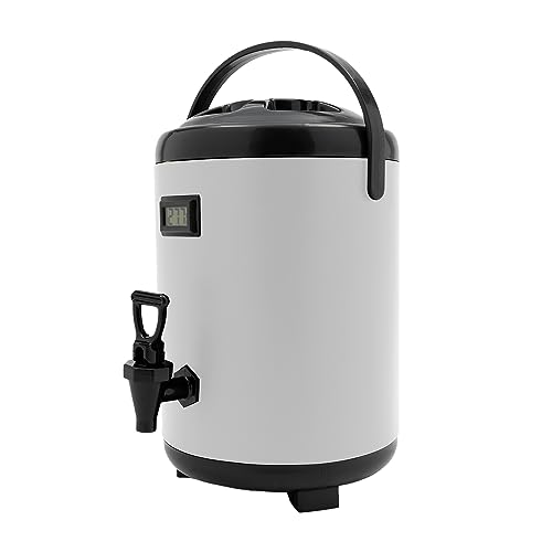 OtaniReno 8L/2.11gal Insulated Beverage Dispenser, Stainless Steel, Black