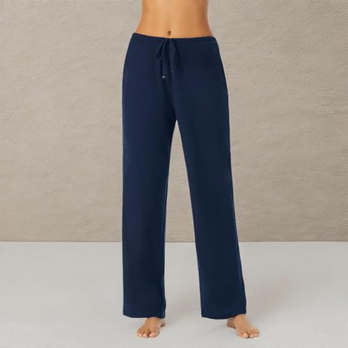 Image of Nautica Womens Pajama Pants - Lightweight Wide Leg Lounge Pants - Cotton Knit Jersey - Sleepwear Loungewear PJs for Women