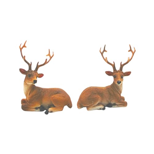 Detailgetreues 2er Set Hirsche, Deko-Rentiere, Deko-Rehe mit...