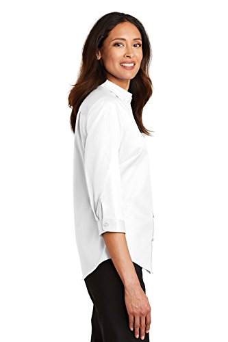 Port Authority Women's 3/4-Sleeve SuperPro Twill Button-Down Shirt3