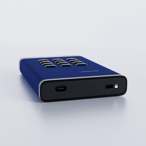 Disque dur portable iStorage DiskAshur3 2 To Bleu à cryptage matériel