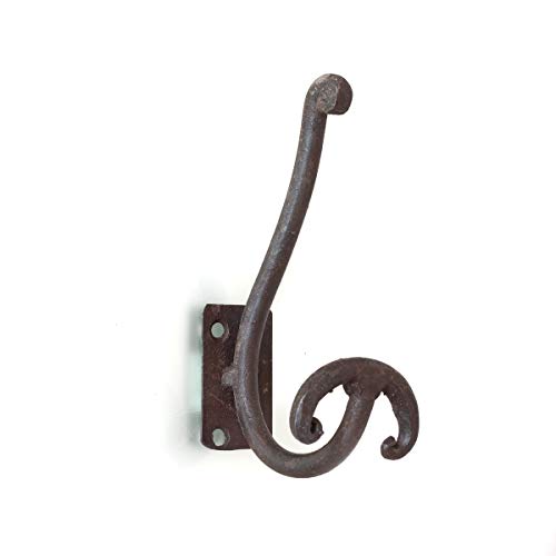 Antikas - Double crochet en fer forgé, patère, crochet mural style ancien.