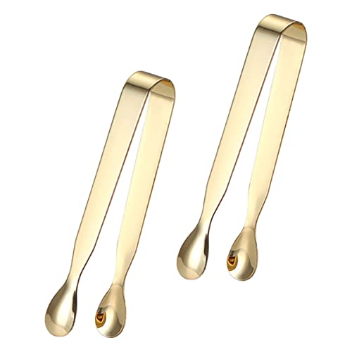 DECHOUS Robusto E 2 Pezzi Mini Clip Per Cubetti Di Zucchero Per Il Tè Pinze in Acciaio Inossidabile Placcato Oro Porta Bustine Di Tè