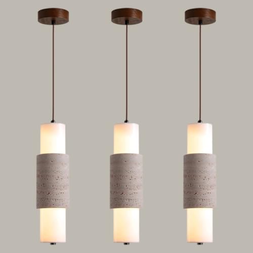 Lustre LED moderne en travertin jaune résolvant l'éclairage direct
