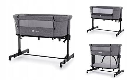 Petite&Mars Nextie 2in1 Beistellbett Babybett mit Matratze, Kinderbett mit absenkbarem Sockel, Faltbare Seite, Höhenverstellbar, Netzfenster, 4 Rollen und Transporttasche - 0-18 Monate, 13 kg Cover