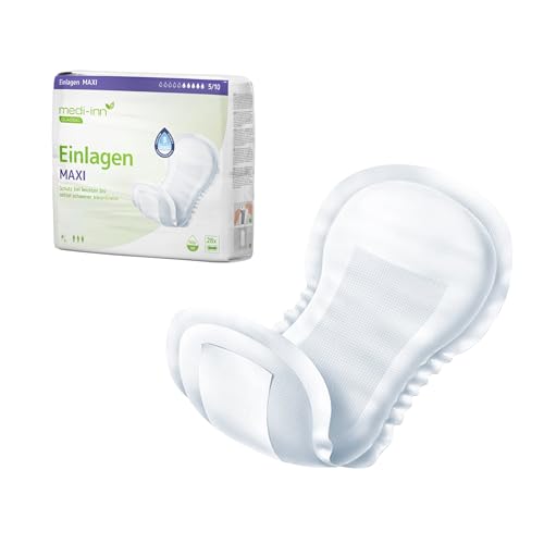 Medi-Inn MAXI - Compresas para incontinencia (5 gotas, 1 x 28 unidades), color blanco
