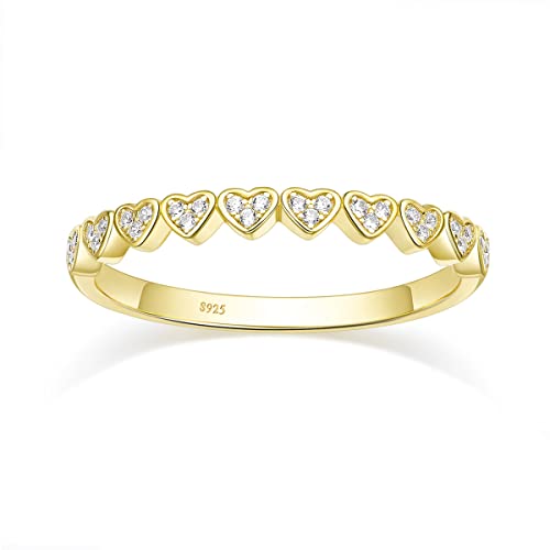Bague pour femme en or 925 d'une élégance intemporelle avec un cœur brillant