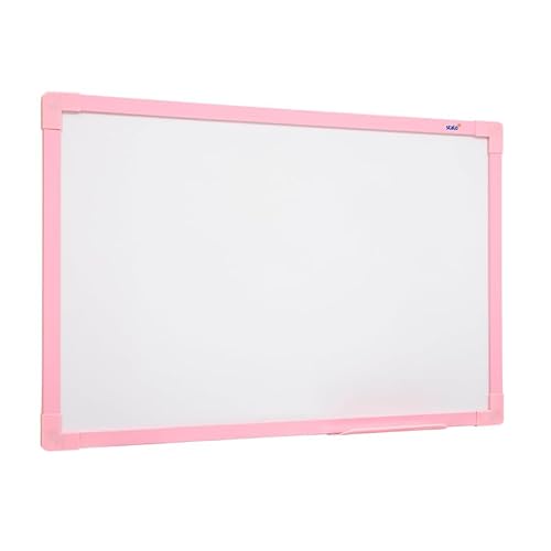 Quadro Branco Uv Moldura Mdf Revestido Rosa Soft STALO, 40x30