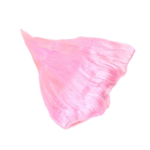 Peluca rosa de llama en material K-silk fácil de usar para fiestas