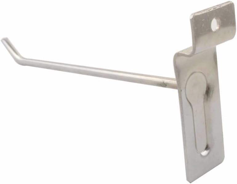 20pcs 150mm 6'' Length Slatwall Hooks Chrome-plated Frid Hooks 4.8mm Wire Dia. Display Hook for Supermarket and Store