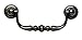 Omnia 9440-100 Decorative Drop 3-7/8 Inch Center to Center Drop Cabinet Pull, Shaded Bronze