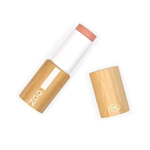 Zao Blush Stick Glow Effect Flirtatious Face Stick Cheeks Anti Aging Fine Lines Continuous Film Pigmented Creamy Softening & Restorative Organic Jojoba Oil Contour Highlight Makeup 10g (843)