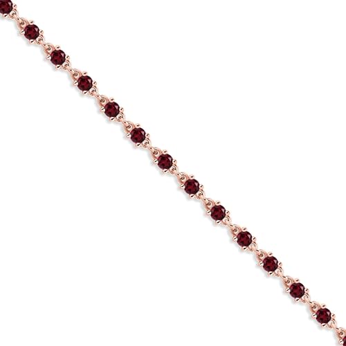 Gem Stone King Red Garnet Tennis Bracelet for Women in 925 Sterling Silver | 1.62 Cttw | Round 2.5MM | Gemstone January Birthstone | 7 Inch3