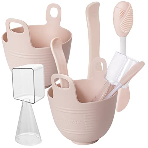 IWOWHERO Facial Mask Bowl Set 2 Silicone Bowls Face Mask Mixing Spoon Esthetician Tool Kit