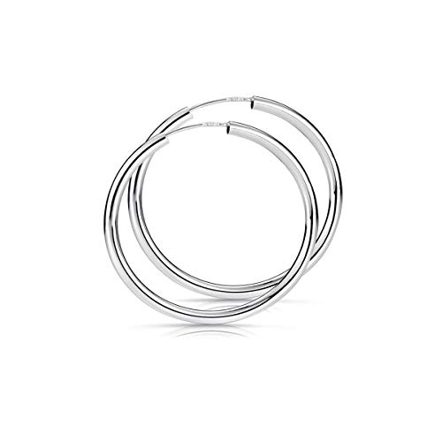 Materia Damen Creolen aus 925 Sterling-Silber 40mm 2,5mm breit SO-91