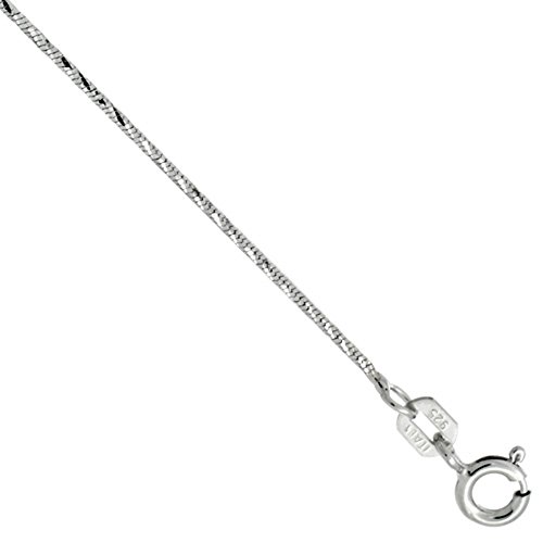 Dinty Sterling Silver Cubic Zirconia Dog Tag Necklace Micro Pave 3/4 inch 18 inch RHB206H - Image 4