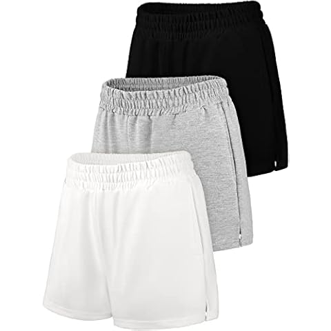 Apoway 3 Pack Women Shorts Elastic Running Shorts Cover