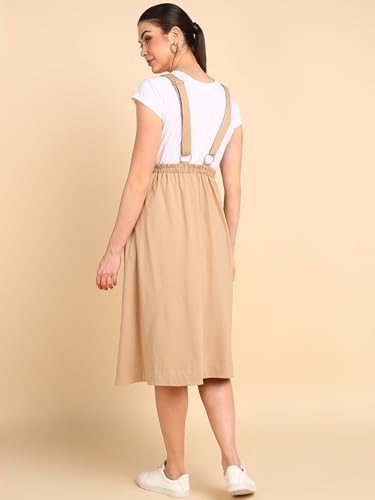 Image of ZELENA Maternity Jersey Skirt for Women with Pockets | 100% Soft Cotton Pregnancy & Postpartum Skirt | Stretchable Maternity Skirt with Detachable Strap for Mothers