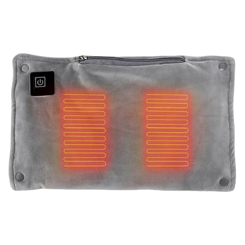 Calentadores de manos recargable por USB, manta térmica eléctrica pequeña con 3 temperaturas, portátil, multifuncional, con cremallera, bolsa de calefacción para invierno, hogar, camping, pesca, esquí