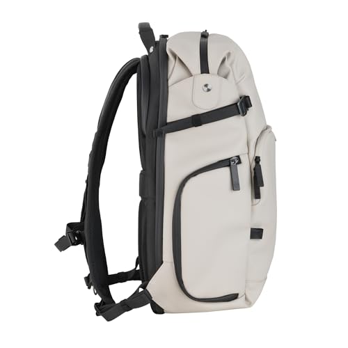 Image of VANGUARD VEO Lite B30L Camera & Everyday Backpack (Cream) - Fits Full-Frame Camera with 70-200mm Attached + 4 Lenses, 16 inch Laptop Storage, 3-Way Access, Convertible Daypack Design