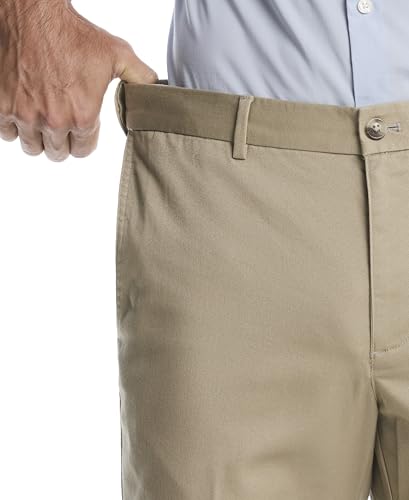 Savane Men's Geo Khaki Chino Pants with Flat Front and Expandable Waistband (Available in Big & Tall)3