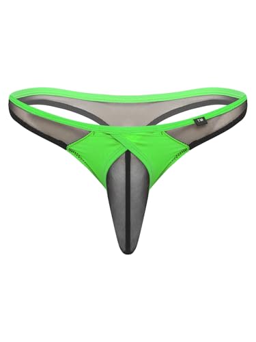 Men's See Through Mesh Thong Underwear Low Rise Sexy G-String Panties Bulge Pouch T-Back Underpants