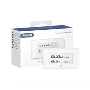 Aqara Indoor Air Quality Monitor, Pollution Meter for TVOC, Temperature and Humidity with a High-Contrast E Ink Screen…