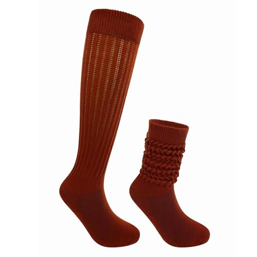 Image of Violet Mist women slouch socks thick colored knee high scrunch socks long stacked sock boot 80s 90s Novetly