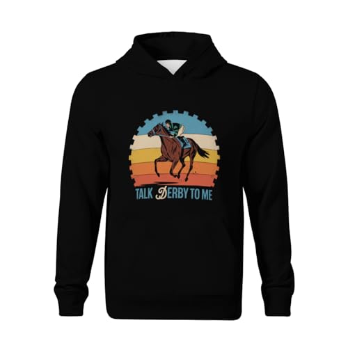Kids Talk Derby to Me Retro Derby Vintage Time Horse Racing Boys Girls Lightweight Kangaroo Pocket Fleece Hoodies2