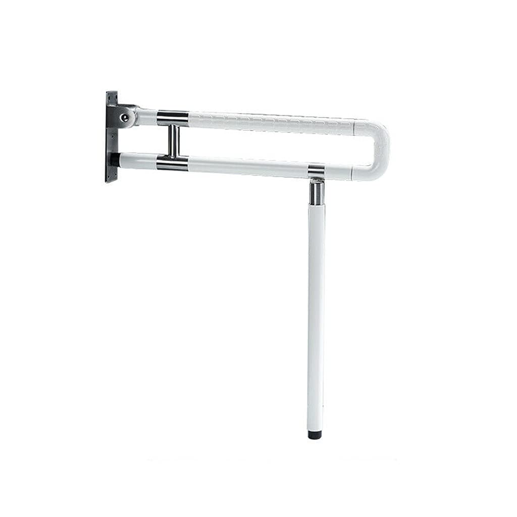 Asidero plegable para baño, de acero inoxidable, para montaje en pared, hasta 150 kg (60 cm), color blanco