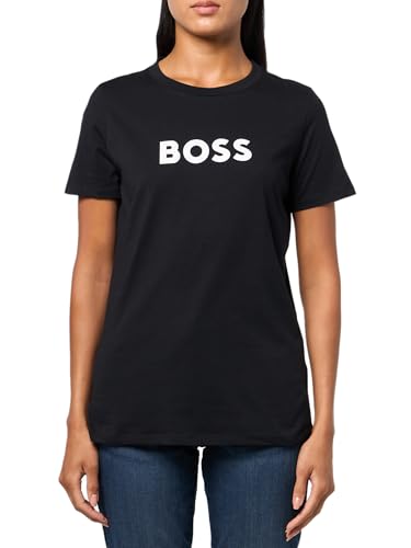 Catálogo de Hugo Boss Dama favoritos de las personas. 43 BOSS - Playera de algodón con Logotipo Grande para Mujer, Aceite Negro, M